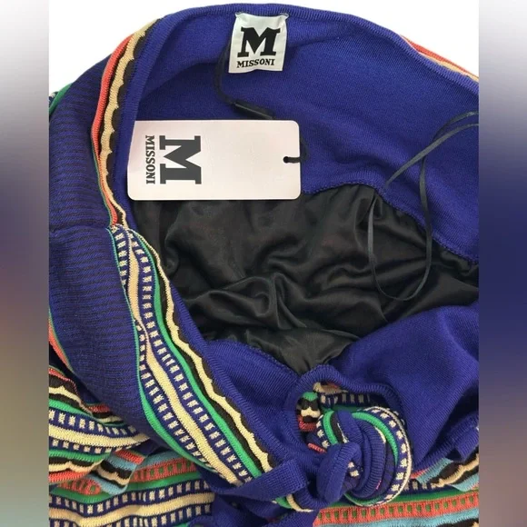 Vintage Missoni NWT Multicolored Striped Knit Halter Maxi Dress - Picture 4 of 12